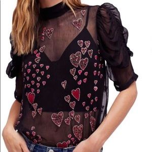 Free People Sheer Heart Top